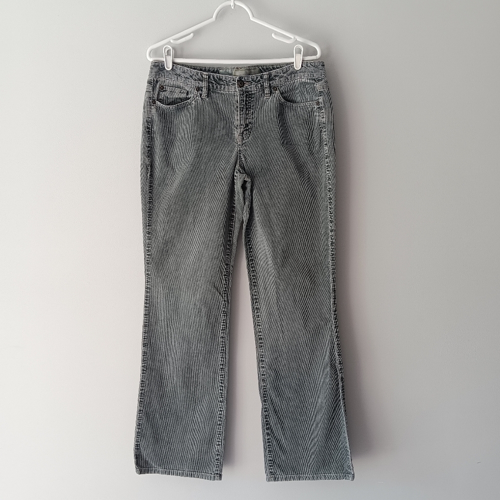 Vintage Ann Taylor Loft Original Boot Cotton Ribbed Corduroy Pants Grey Size 10